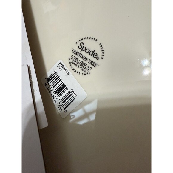 Spode Christmas Tree Appetizer Plate With Knife And Napkins New In Box 9” - Picture 10 of 13